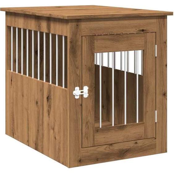 vidaXL Cage pour chien style meuble chêne Artisan 55x75x65 cm Bois composite