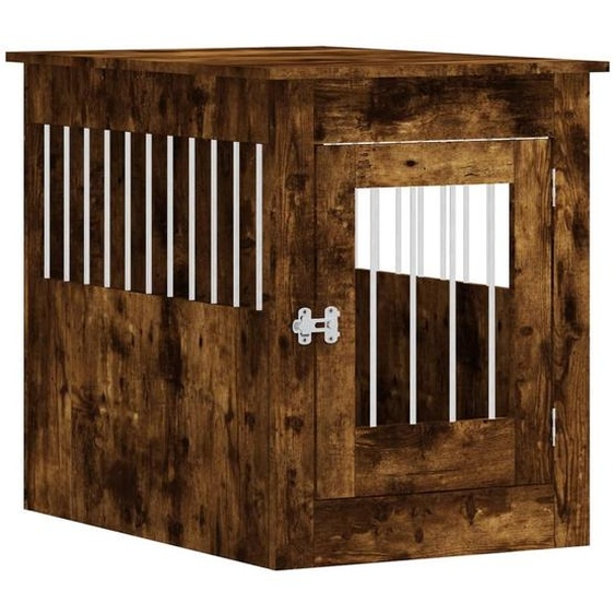 vidaXL Cage pour chien style meuble chêne fumé 55x80x68 cm bois composite