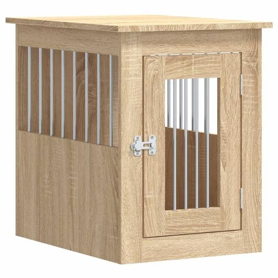 vidaXL Cage pour chien style meuble chêne Sonoma 45x62x59 cm Bois composite