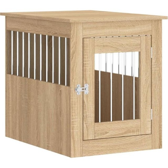 vidaXL Cage pour chien style meuble chêne Sonoma 55x75x65 cm Bois composite