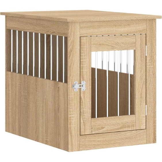 vidaXL Cage pour chien style meuble chêne Sonoma 55x75x65 cm Bois composite
