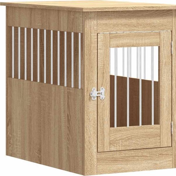 vidaXL Cage pour chien style meuble chêne Sonoma 55x80x68 cm Bois composite