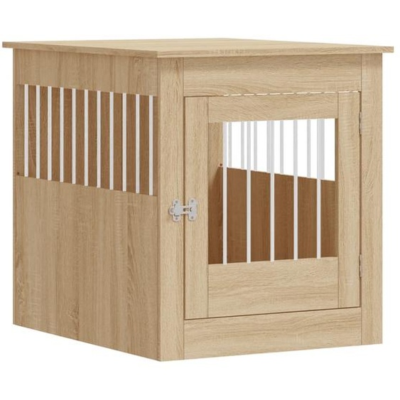 vidaXL Cage pour chien style meuble chêne Sonoma 64,5x80x71cm bois composite