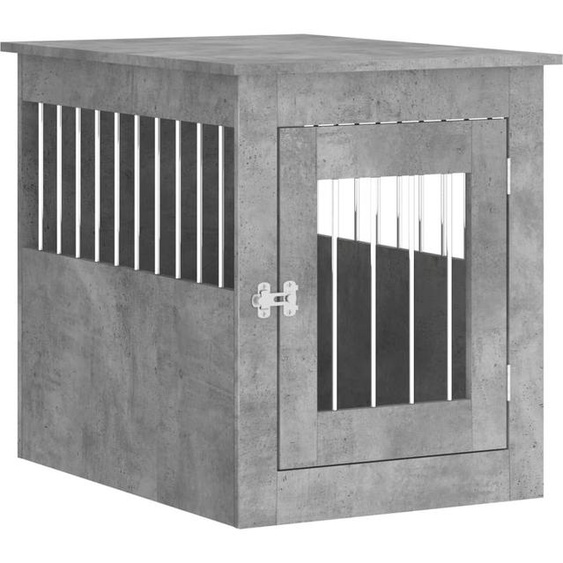 vidaXL Cage pour chien style meuble gris béton 55x75x65 cm Bois composite