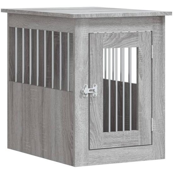 vidaXL Cage pour chien style meuble gris Sonoma 45x62x59 cm Bois composite