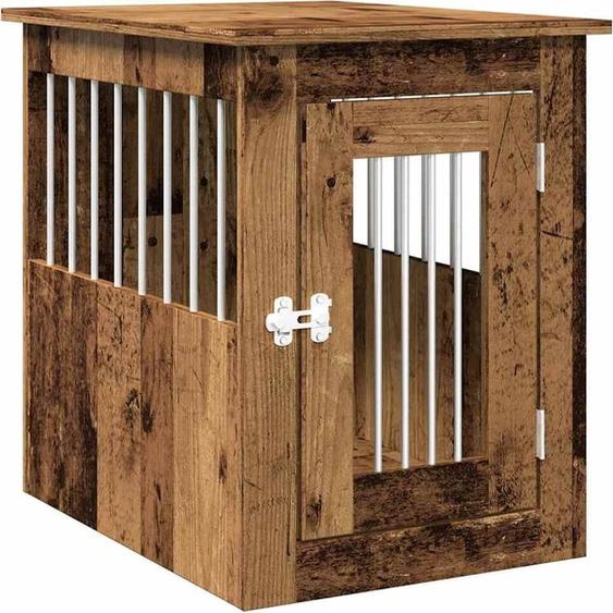 vidaXL Cage pour chien style meuble imitation vieux bois 45x62x59 cm Bois composite