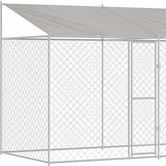 vidaXL Cage pour chiens 2 pcs Argent 400 x 200 x 258 cm Acier et PE