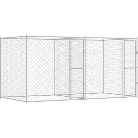 vidaXL Cage pour chiens Argent 400 x 200 x 200 cm Acier galvanisé
