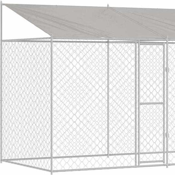 vidaXL Cage pour chiens Argent 400 x 200 x 256 cm Acier galvanisé