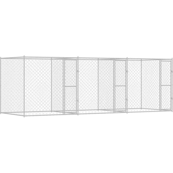 vidaXL Cage pour chiens Argent 600 x 200 x 200 cm Acier galvanisé