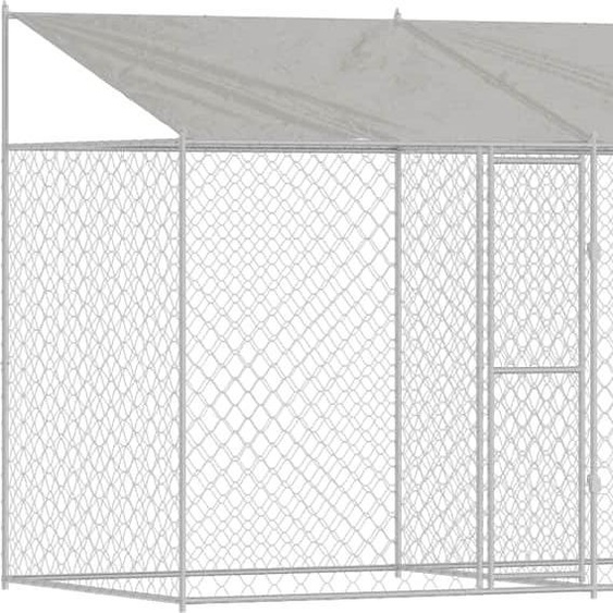 vidaXL Cage pour chiens Argent 800 x 200 x 256 cm Acier galvanisé