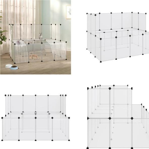vidaXL Cage pour petits animaux Transparent 143x107x93 cm PP et acier - Cage pour animaux - Cages pour animaux - Clapier pour lapins