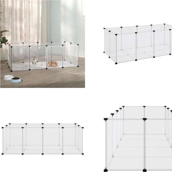 vidaXL Cage pour petits animaux Transparent 144x74x46,5 cm PP et acier - Cage pour animaux - Cages pour animaux - Maison pour animaux - Clapier pour lapins