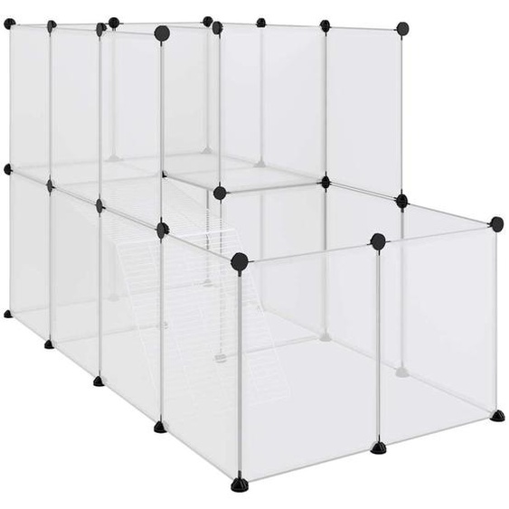 vidaXL Cage pour petits animaux Transparente 142x74x93 cm PP et acier