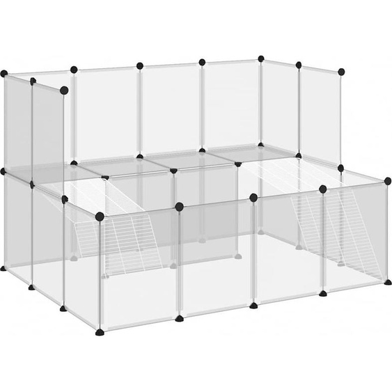 vidaXL Cage pour petits animaux Transparente 143x107x93 cm PP et acier