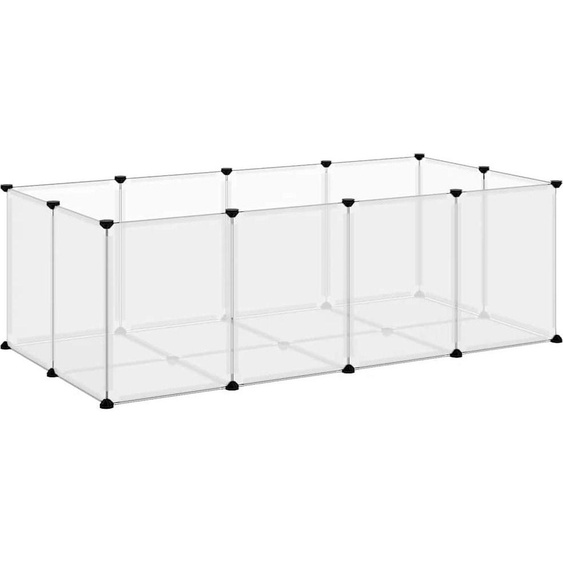 vidaXL Cage pour petits animaux Transparente 144x74x46,5 cm PP et acier