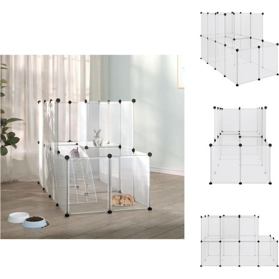 vidaXL Cage transparente pour petits animaux 142x74x93 cm PP et acier - Habitat & Enclos pour petits animaux