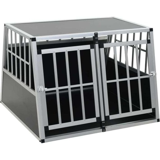 vidaXL Caisse de transport pour chiens avec double porte 94 x 88 x 69 cm