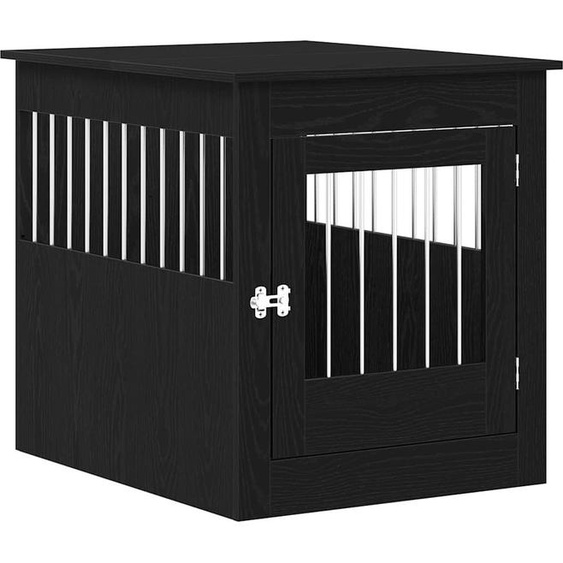 vidaXL Caisse pour chien Meuble en chêne noir 80x64,5x71 cm Bois composite