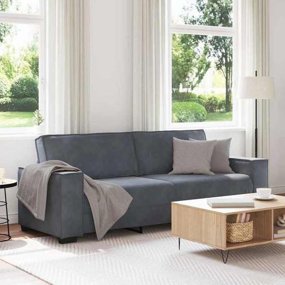 vidaXL Canapé à 3 places Gris foncé 180 cm Velours canapé canapé trois places canapé 3 places en velours divan canapé 4105031