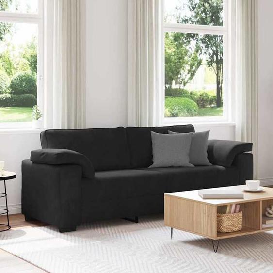 vidaXL Canapé à 3 places noir 178 cm velours canapé canapé trois places canapé 3 places en velours divan canapé en 4105282