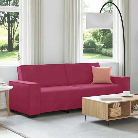 vidaXL Canapé à 3 places Rouge bordeaux 180 cm Velours canapé canapé trois places canapé 3 places en velours divan 4105034