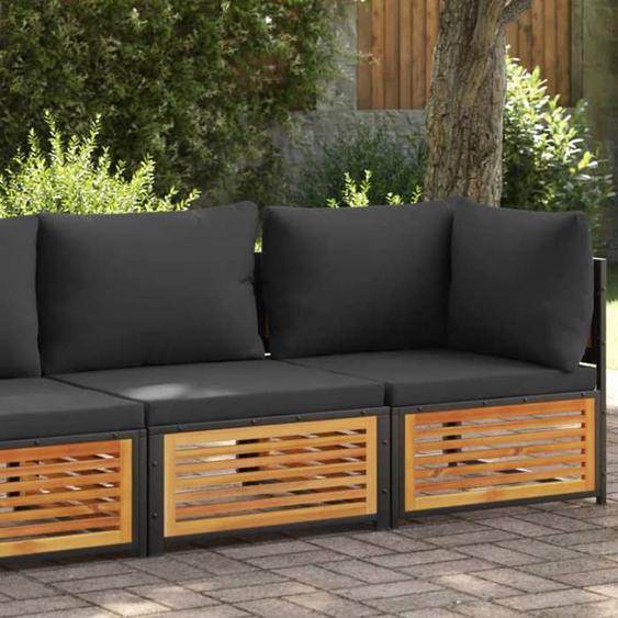 vidaXL Canapé de jardin avec coussins 2 places bois massif dacacia canapé dextérieur salon de jardin meubles de patio 367642