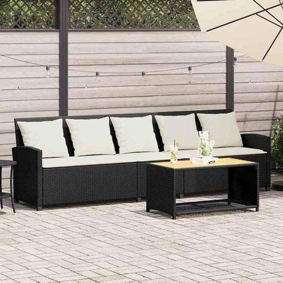 vidaXL Canapé de jardin avec coussins 5 places noir résine tressée canapé dextérieur canapé de jardin 5 places canapé 4104111