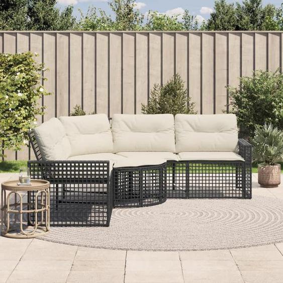vidaXL Canapé de jardin et coussins et repose-pied en forme de L rotin canapé dextérieur canapé dextérieur en forme de 365892