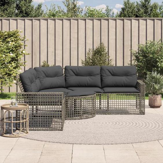 vidaXL Canapé de jardin et coussins et repose-pied en forme de L rotin canapé dextérieur canapé dextérieur en forme de 365895