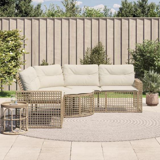 vidaXL Canapé de jardin et coussins et repose-pied en forme de L rotin canapé dextérieur canapé dextérieur en forme de 365896