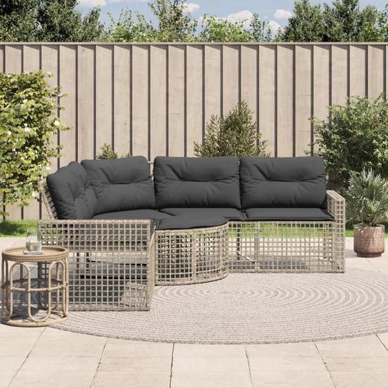 vidaXL Canapé de jardin et coussins et repose-pied en forme de L rotin canapé dextérieur canapé dextérieur en forme de 365898