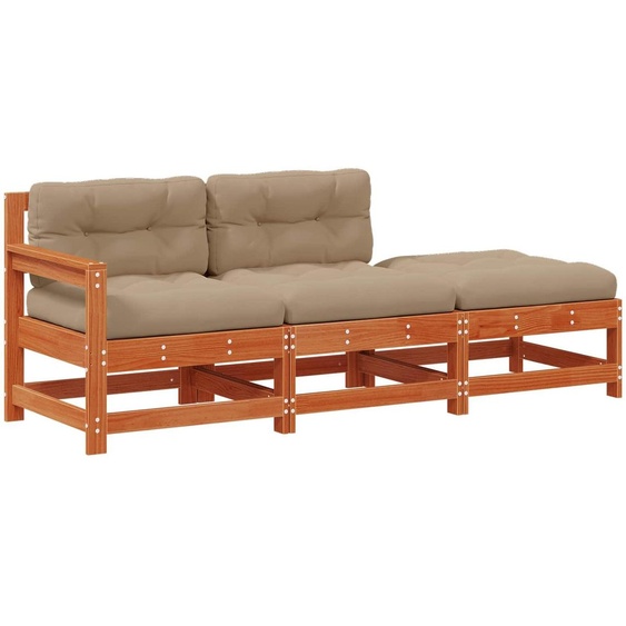 vidaXL Canapé modulable Unités Brun cire 190 x 62 x 70,5 cm