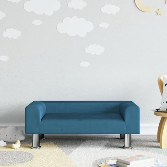 vidaXL Canapé pour enfants bleu 70x45x26,5 cm velours, mini canapé, mini canapé-chaise, mini canapé pour enfants, canapé de 3196329