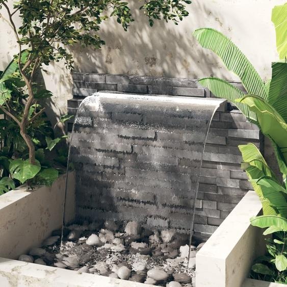 vidaXL Cascade de piscine avec LEDs Acier inoxydable 110 cm