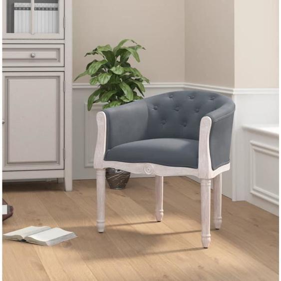 vidaXL Chaise à manger Gris foncé Velours, chaise de dîner, chaise de cuisine, siège de salle à manger, chaise, chaise de 344505