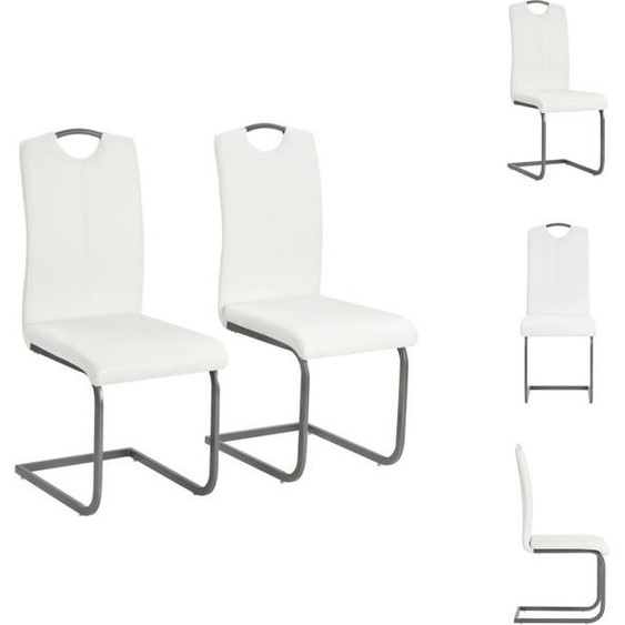 vidaXL Chaise cantilever 2 pcs. Blanc Similicuir - Chaise de salle à manger