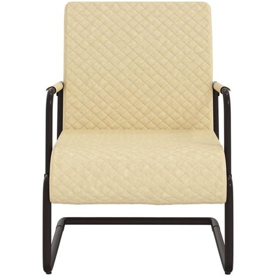 vidaXL Chaise cantilever Crème Similicuir
