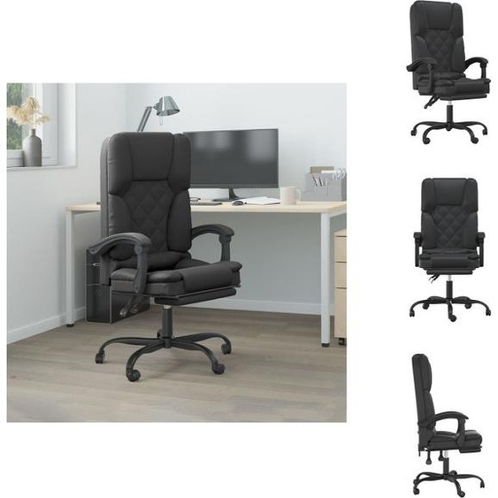 vidaXL Chaise de bureau avec fonction massage Noir similicuir - Chaises de bureau