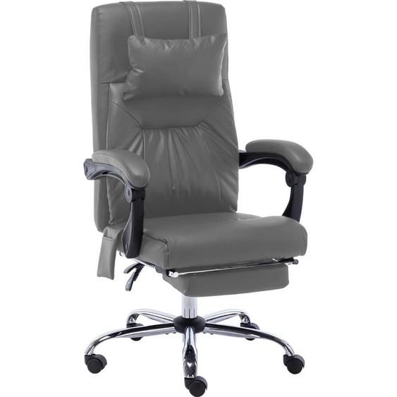 vidaXL Chaise de bureau de massage Anthracite similicuir - Chaise de bureau - Chaises de bureau de massage - Chaises de bureau de massage