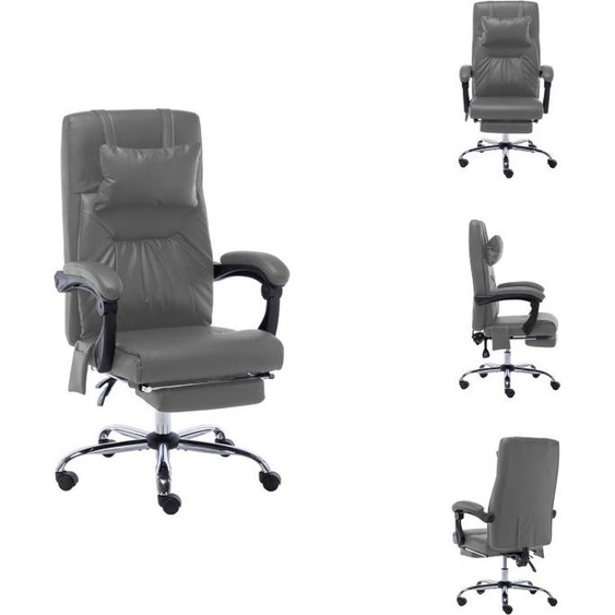 vidaXL Chaise de bureau de massage Anthracite similicuir - Chaises de bureau