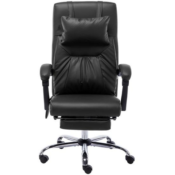 vidaXL Chaise de bureau de massage Noir similicuir