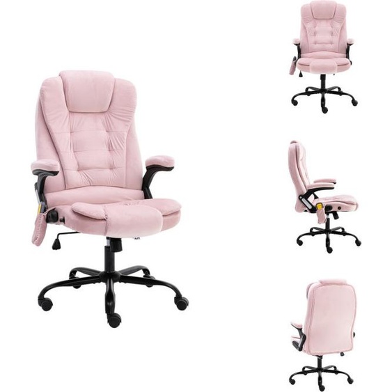 vidaXL Chaise de bureau de massage rose velours - Chaises de bureau
