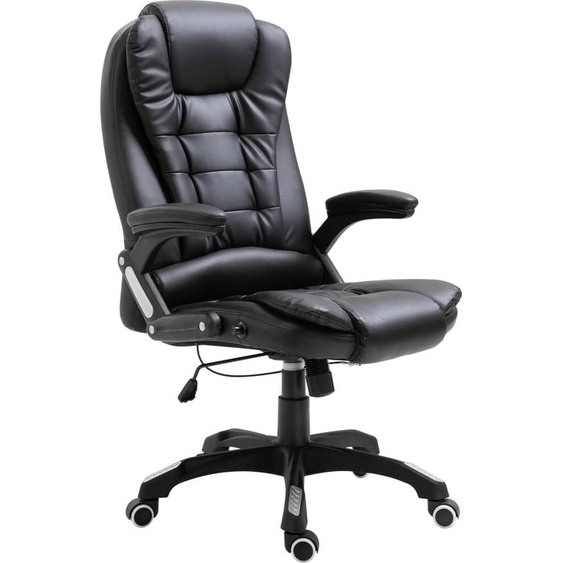 vidaXL Chaise de bureau noir similicuir - Chaise de bureau - Chaise de direction - Chaise de bureau