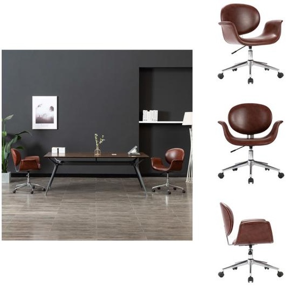 vidaXL Chaise de bureau pivotante Marron similicuir - Chaises de bureau