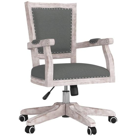 vidaXL Chaise de bureau Pivotante Tissu gris foncé