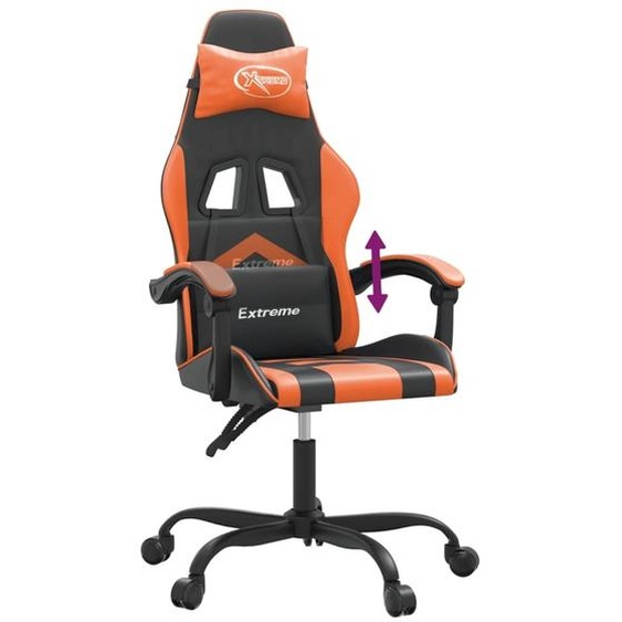 vidaXL Chaise de jeu noir et orange similicuir