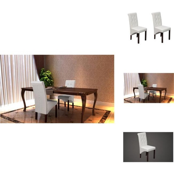 vidaXL Chaise de salle à manger 2 pcs. Blanc Similicuir - Chaises de salle à manger