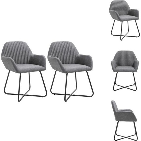 vidaXL Chaise de salle à manger 2 pcs. Gris foncé Tissu - Chaises de salle à manger