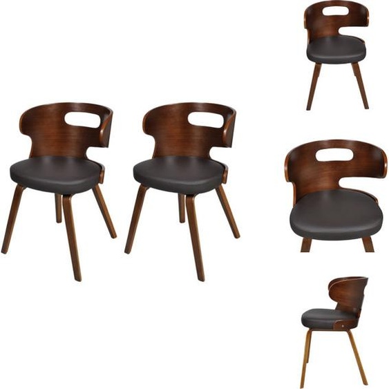 vidaXL Chaise de salle à manger 2 pcs. Marron Similicuir - Chaise de salle à manger